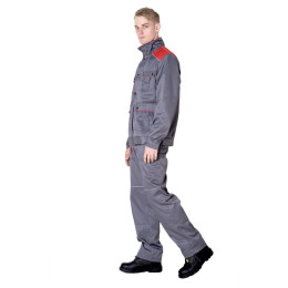 Костюм НЕМАН куртка и п/к серый с красной отделкой