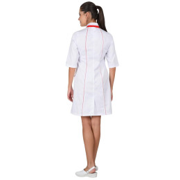 Халат СИРИУС-МУЗА женский белый с красным