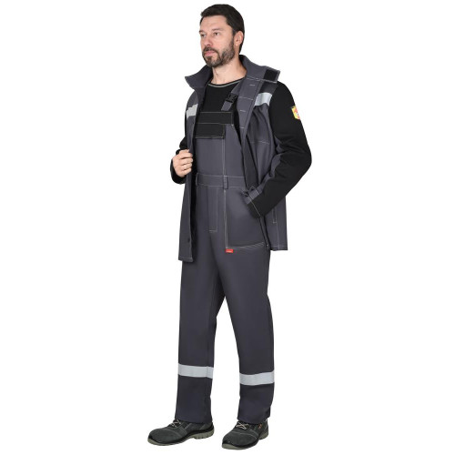 Костюм сварщика СИРИУС-ГЕРКУЛЕС летний, куртка, п/к т.серый с черным, СОП 50мм