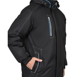 Куртка СИРИУС-АЛЕКС черная с голубой отделкой
