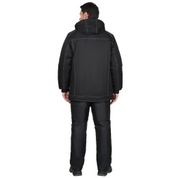 Куртка СИРИУС-АЛЕКС черная с голубой отделкой