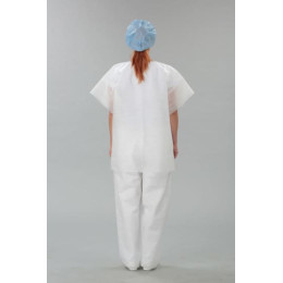 Костюм одноразовый промышленный (туника короткий рукав, брюки), пл. 30 г/м2