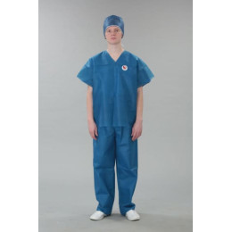 Костюм одноразовый промышленный (туника короткий рукав, брюки), СМС 40 г/м2