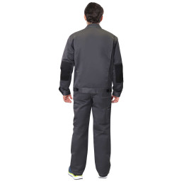 Костюм СИРИУС-ФАВОРИТ куртка, брюки т.серый с черным и лимонным кантом