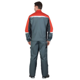 Костюм СИРИУС-ФАВОРИТ-МЕГА-РОСС куртка, п/к, темно-серый с красным, чёрным и СОП