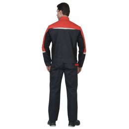 Костюм СИРИУС-ФАВОРИТ-МЕГА куртка, п/к, серый с черным и красным, СОП, 100% х/б, пл. 320 г/кв.м