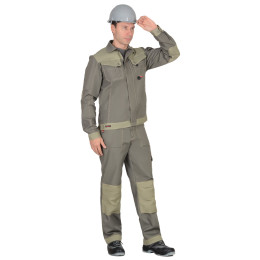 Куртка СИРИУС-ВЕСТ-ВОРК короткая т.оливковый со св.оливковым 