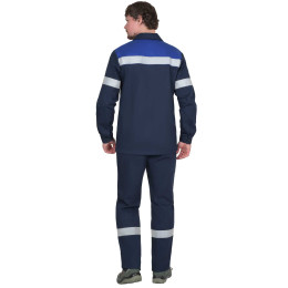 Костюм СИРИУС-СУРГУТ-РОСС куртка, п/к, антистат. МВО, синий с васильковым и СОП