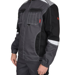 Куртка СИРИУС-ФАВОРИТ-МЕГА темно-серая с черным