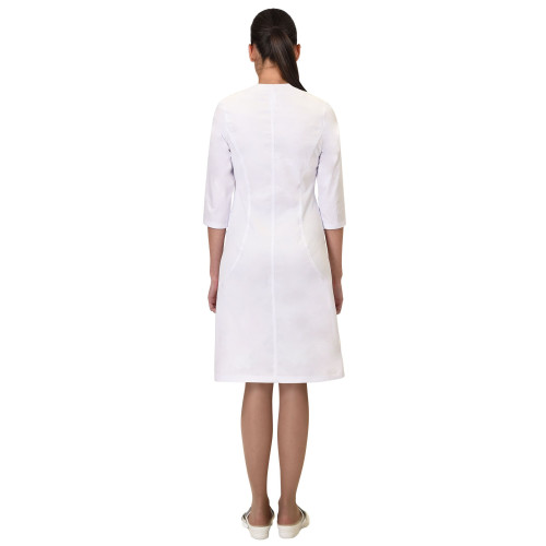 Халат СИРИУС-СТЕЛЛА женский белый с трикотажной вставкой