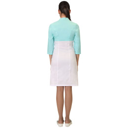 Халат СИРИУС-ДЕЛИЯ женский белый с мятным